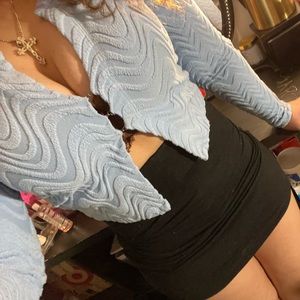 Velvet swirl long sleeve crop top